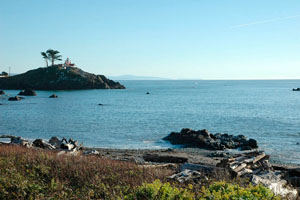 Flat pacific at lighthouse