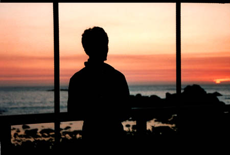 photo of sunset through window