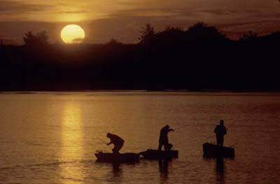 Fishermen at sunset